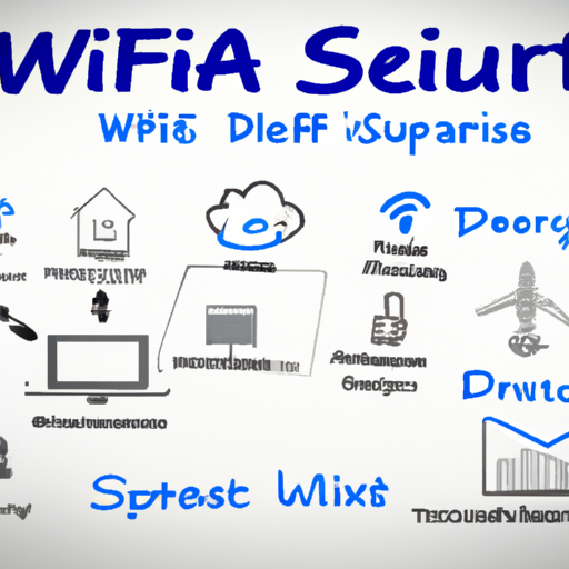Visual representation of data wifi security measures in a corporate environment
